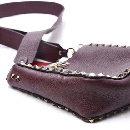 Valentino Garavani Pebbled Calfskin Mini Rockstud Flip-Lock Messenger Bag Rubin 6 of 11