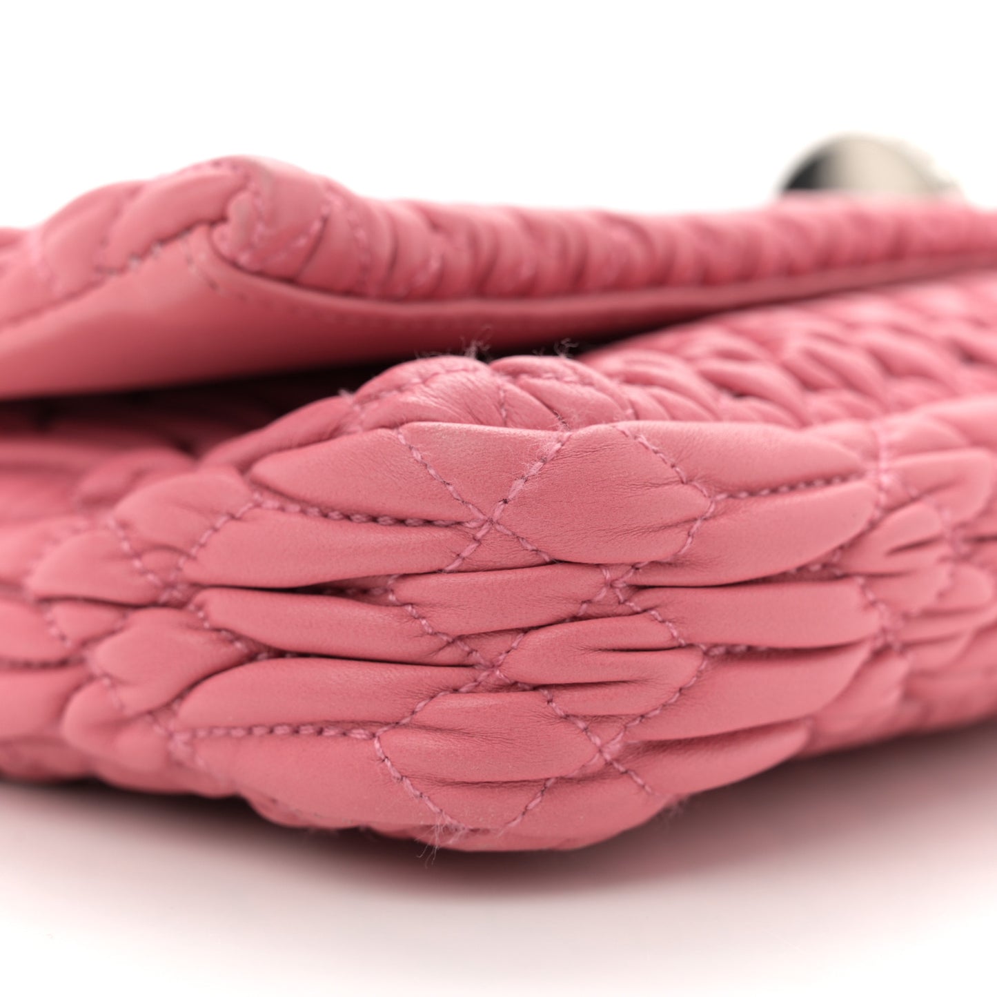 Nappa Matelasse Crystal Flap Clutch Pink Pomice