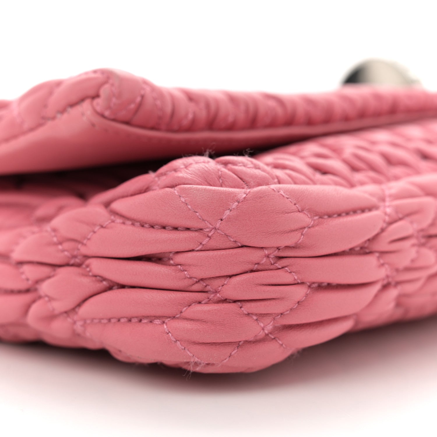 Miu Miu Nappa Matelasse Crystal Flap Clutch Pink Pomice 9 of 12