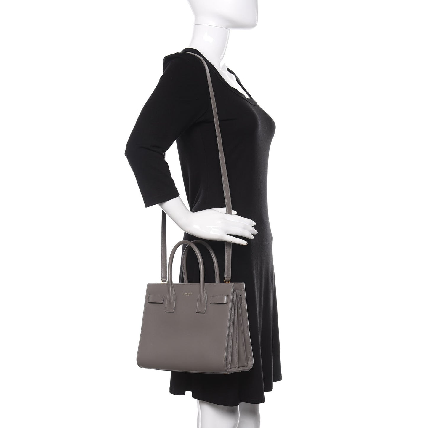 Grained Calfskin Baby Sac de Jour Fog