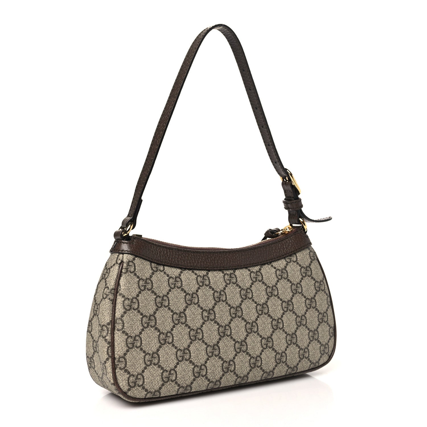 Gucci GG Supreme Monogram Textured Dollar Calfskin Small Ophidia Hobo Beige Ebony New Acero 3 of 12