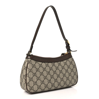 Gucci GG Supreme Monogram Textured Dollar Calfskin Small Ophidia Hobo Beige Ebony New Acero 3 of 12
