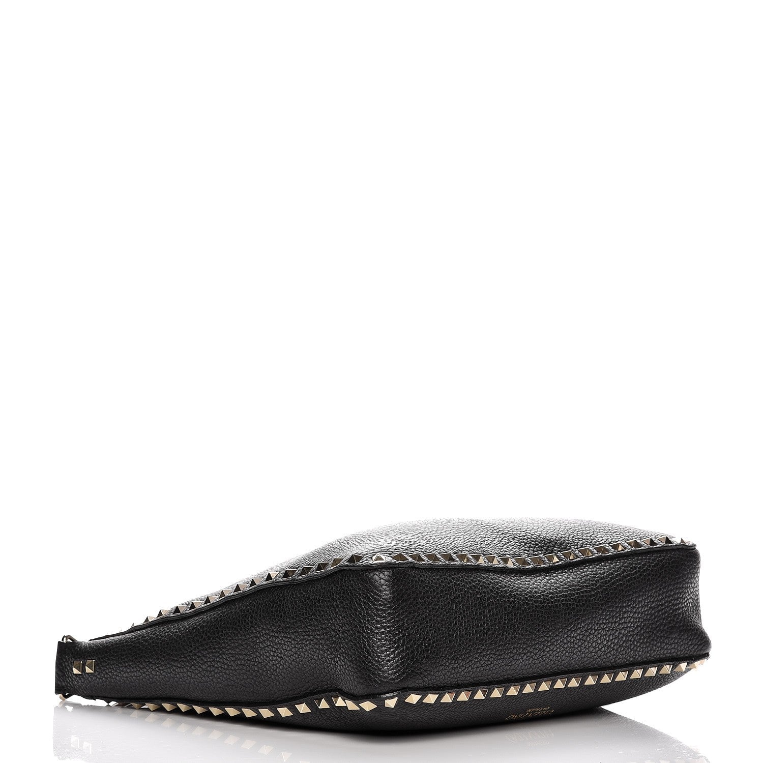 Valentino Garavani Pebbled Calfskin Large Rockstud Flip-Lock Messenger Bag Black 4 of 8