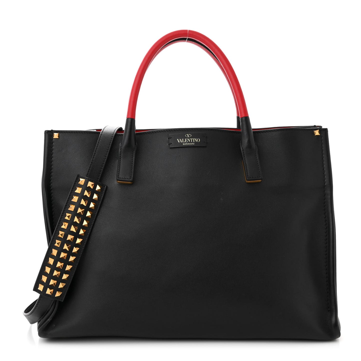 Smooth Calfskin Soul Tote Black Red