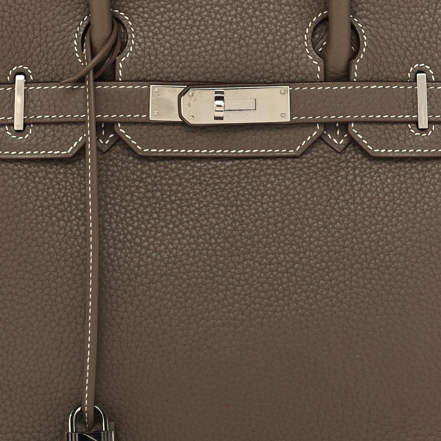 Hermes Taurillon Clemence Birkin 30 Etoupe 8 of 13