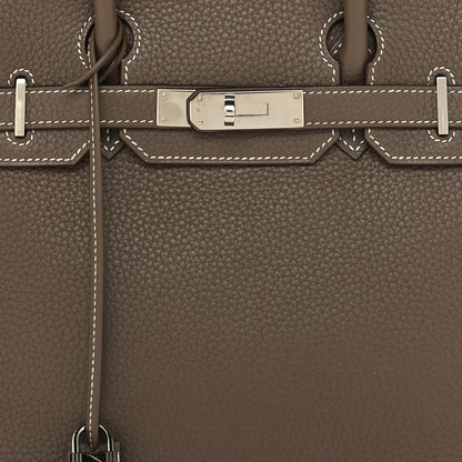 Hermes Taurillon Clemence Birkin 30 Etoupe 8 of 13
