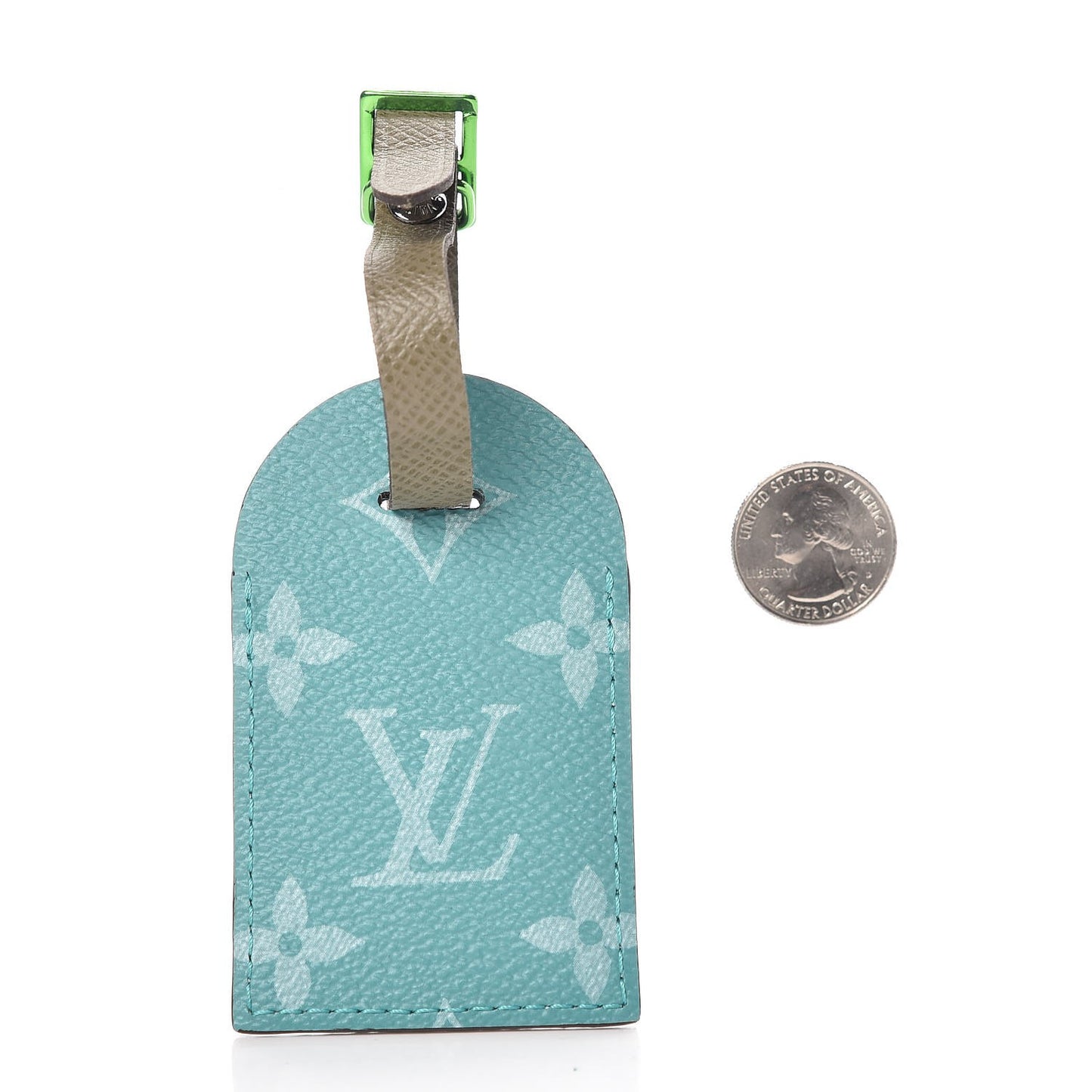 Monogram Luggage Tag Turquoise