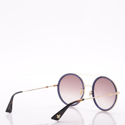 Gucci Round Glitter Sunglasses GG0061S Blue 4 of 8