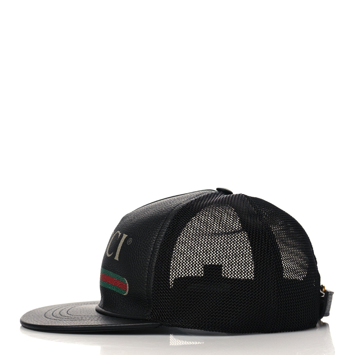 Gucci Grained Calfskin Logo Baseball Hat M Black 5 of 8