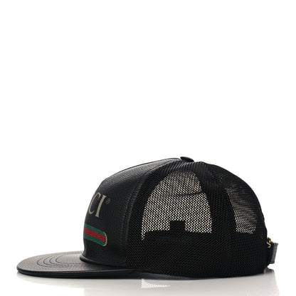 Gucci Grained Calfskin Logo Baseball Hat M Black 5 of 8