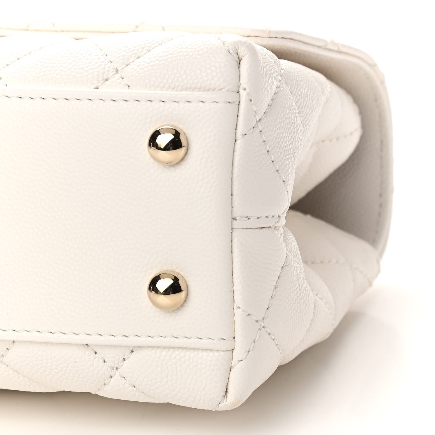 Chanel Caviar Quilted Mini Coco Handle Flap White 10 of 15