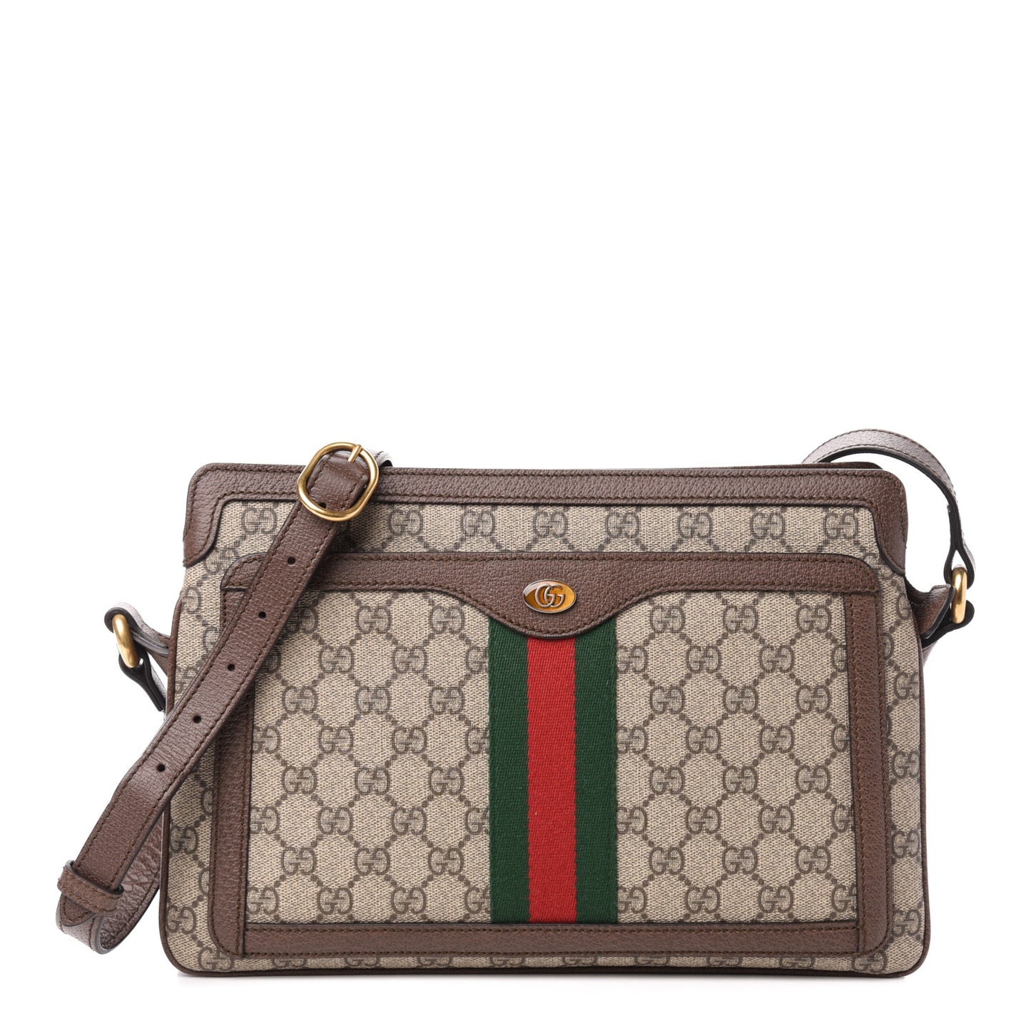 GG Supreme Monogram Web Medium Ophidia Shoulder Bag Beige New Acero