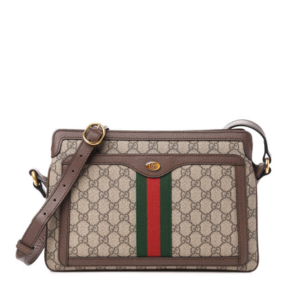 Gucci GG Supreme Monogram Web Medium Ophidia Shoulder Bag Beige New Acero 1 of 11