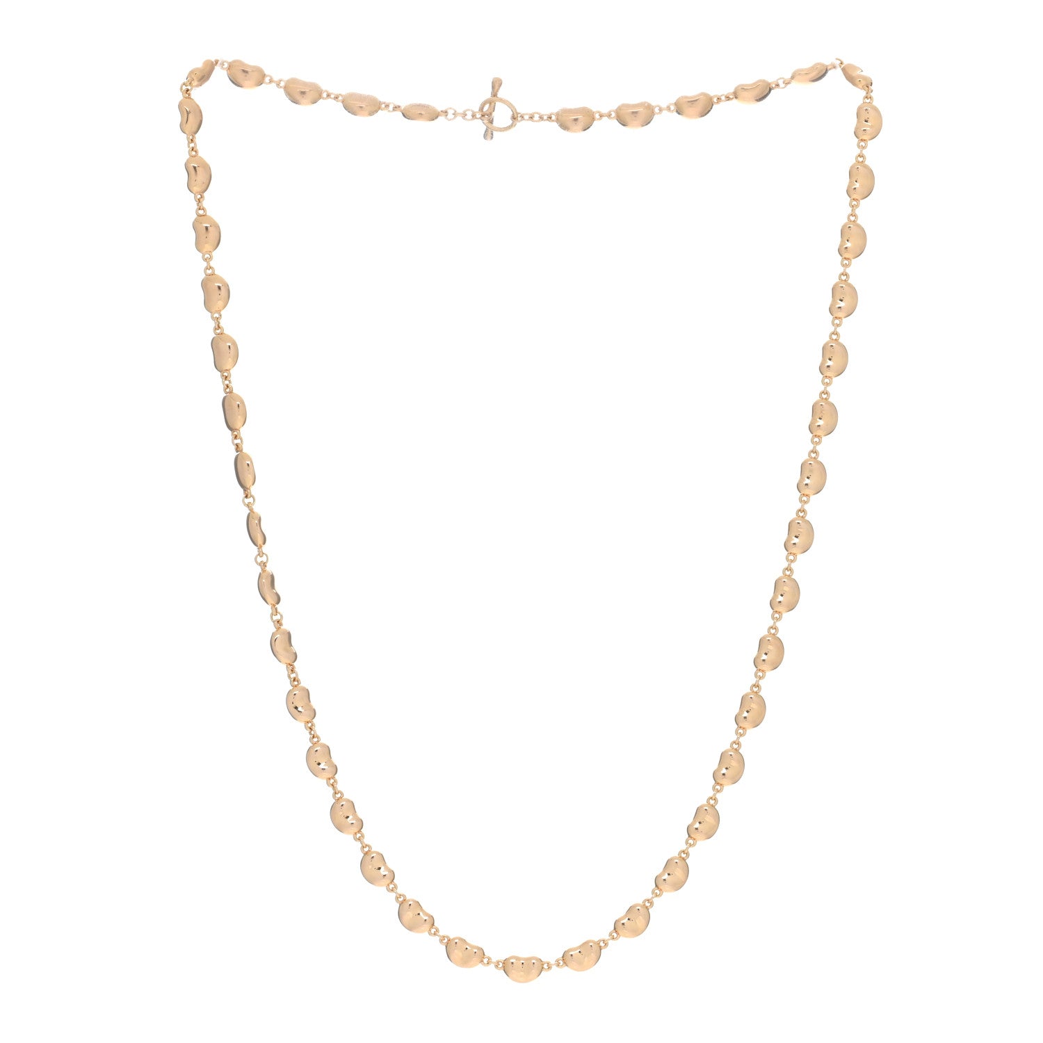 Tiffany 18K Rose Gold Mini Elsa Peretti Bean Link Necklace 2 of 4