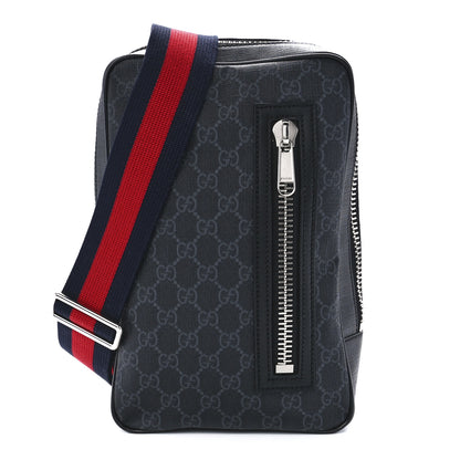 Gucci GG Supreme Monogram Web Belt Bag Black Grey 1 of 10