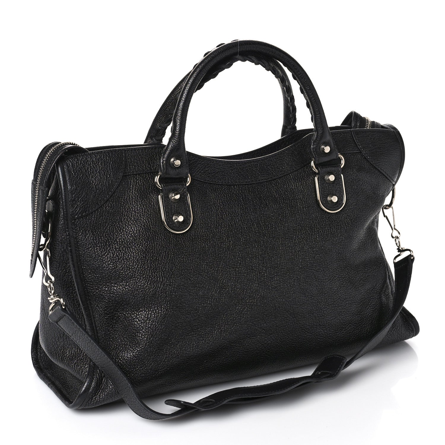Balenciaga Chevre Silver Metallic Edge Hardware City Black 3 of 8