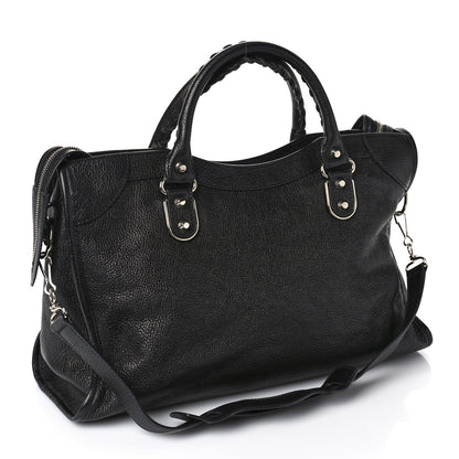 Balenciaga Chevre Silver Metallic Edge Hardware City Black 3 of 8