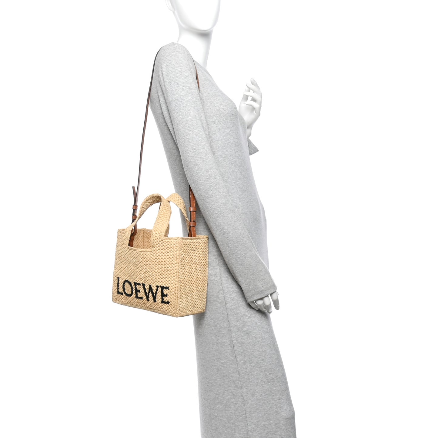 X PAULA'S IBIZA Raffia Small Font Tote Natural Tan