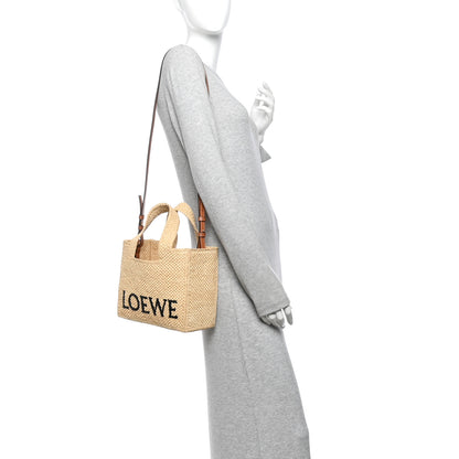 Loewe X PAULA'S IBIZA Raffia Small Font Tote Natural Tan 2 of 9