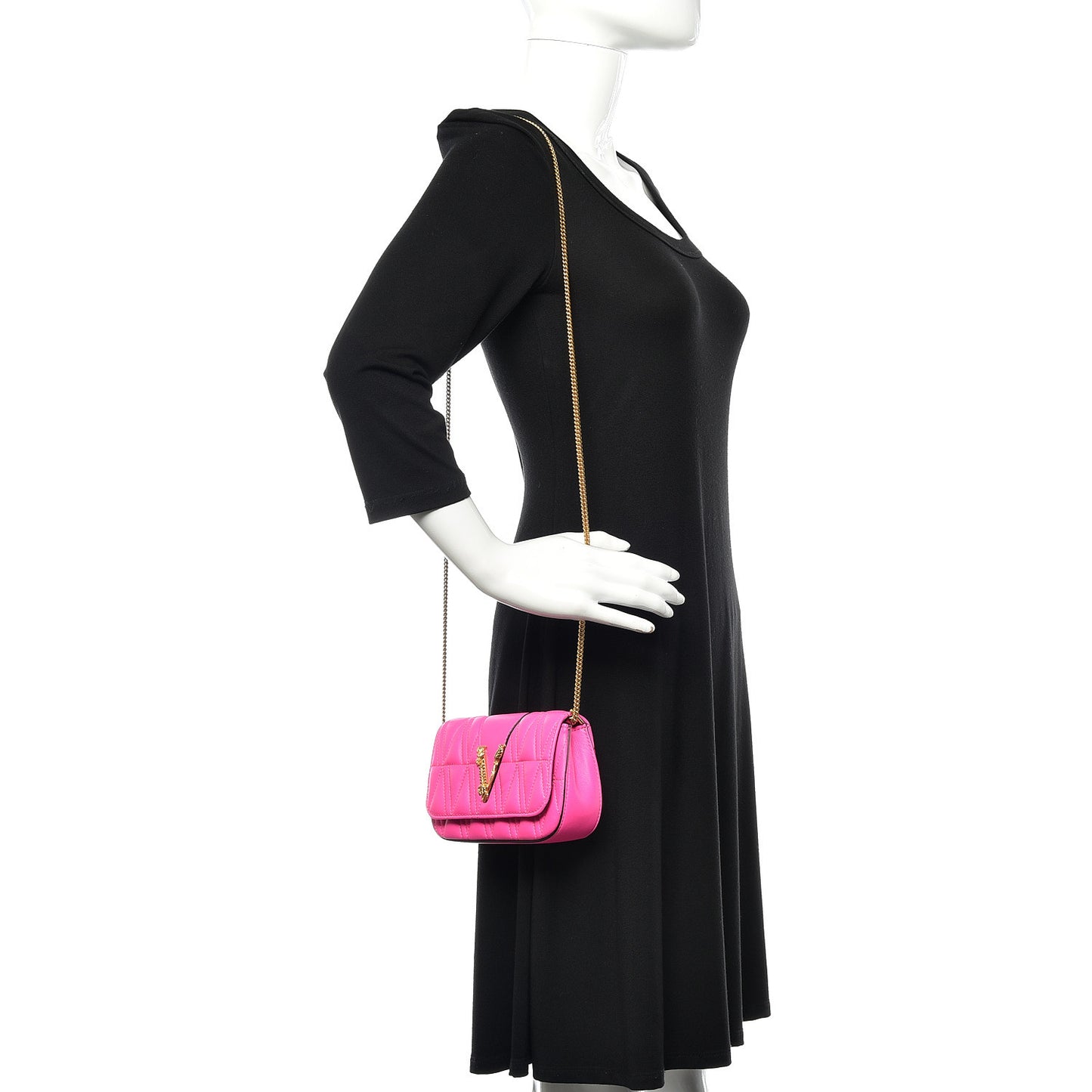 Nappa Quilted Virtus Evening Bag Pink
