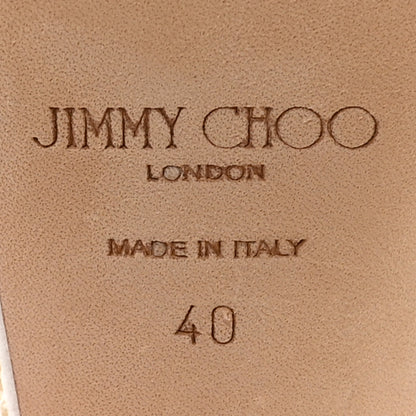 Jimmy Choo Pearl Satin Sacaria 120 Sandals 40 White 8 of 15