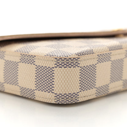 Louis Vuitton Damier Azur Pochette Felicie Chain Wallet Rose Ballerine 10 of 13