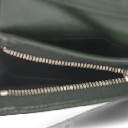 Saint Laurent Lambskin Y Quilted Monogram Loulou Flap Wallet Olive 5 of 11