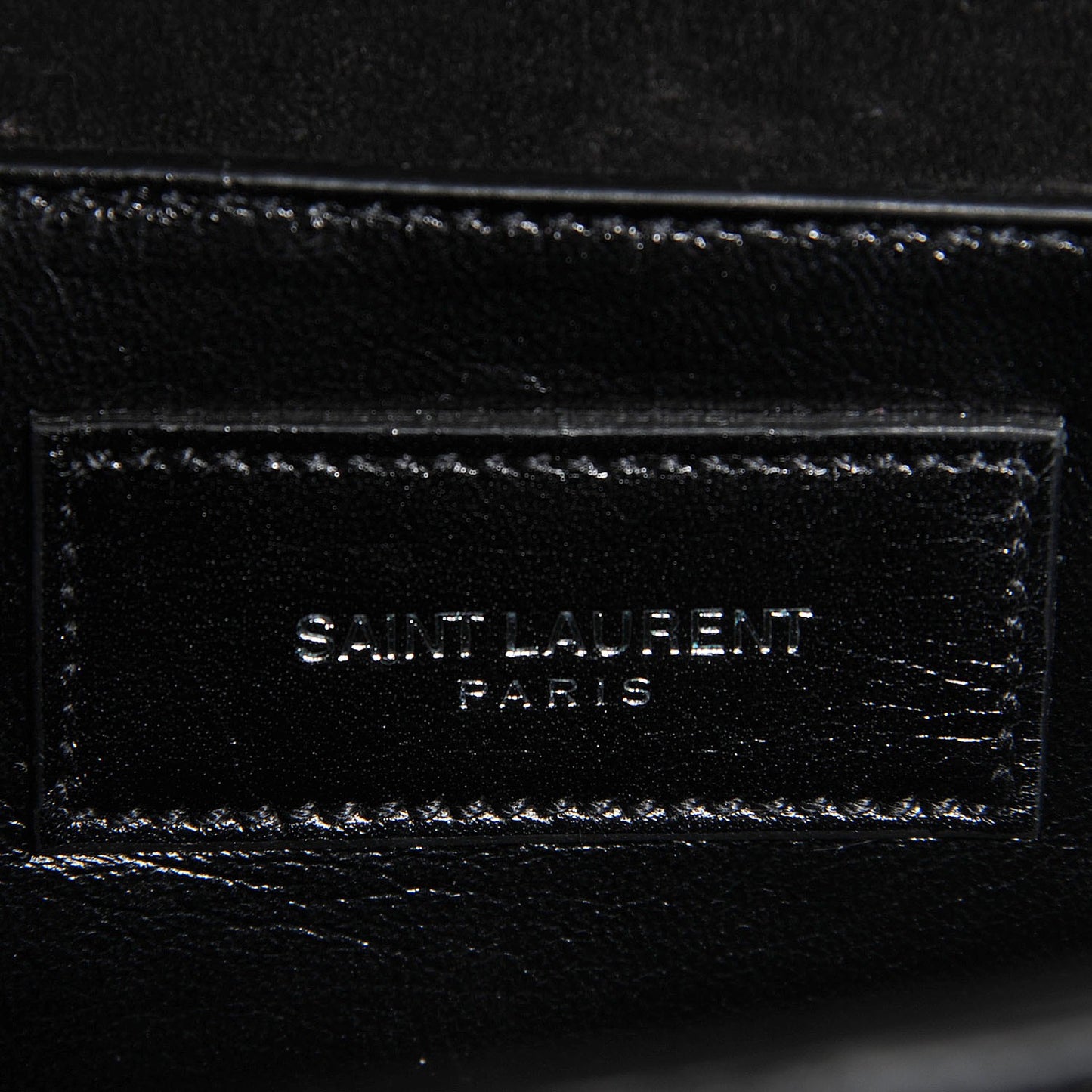 Calfskin Crocodile Embossed Small Classic Monogram Kate Tassel Satchel Black