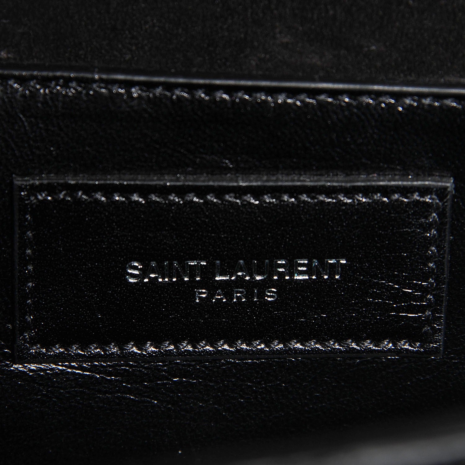 Saint Laurent Calfskin Crocodile Embossed Small Classic Monogram Kate Tassel Satchel Black 7 of 8