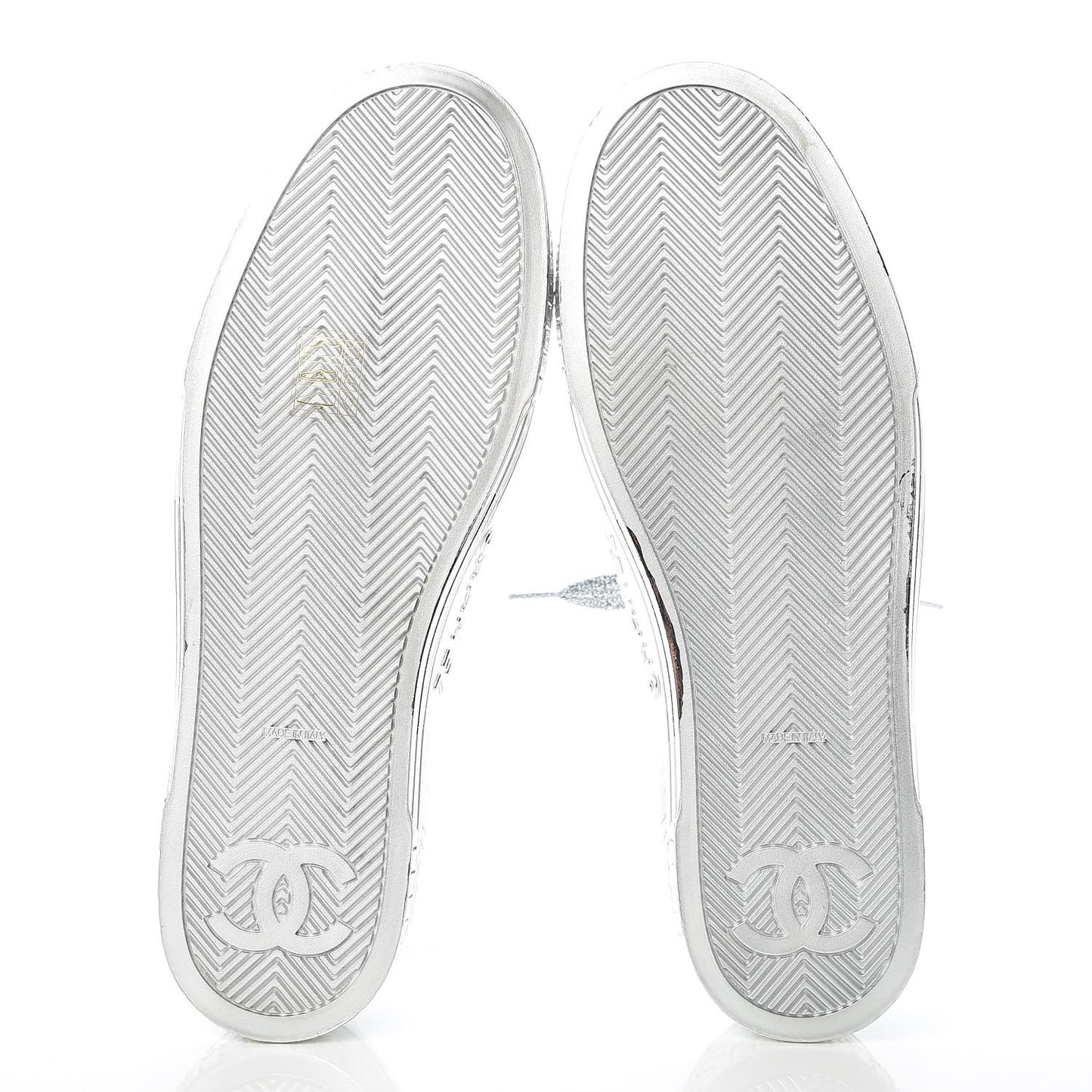 Laminated Lambskin Sneakers 40 Silver