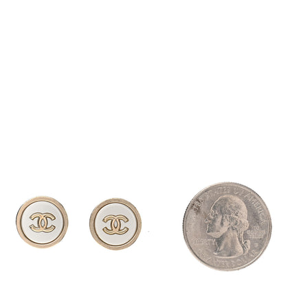 Chanel Pearl Coco Round Earrings Gold Pearly White 2 of 6