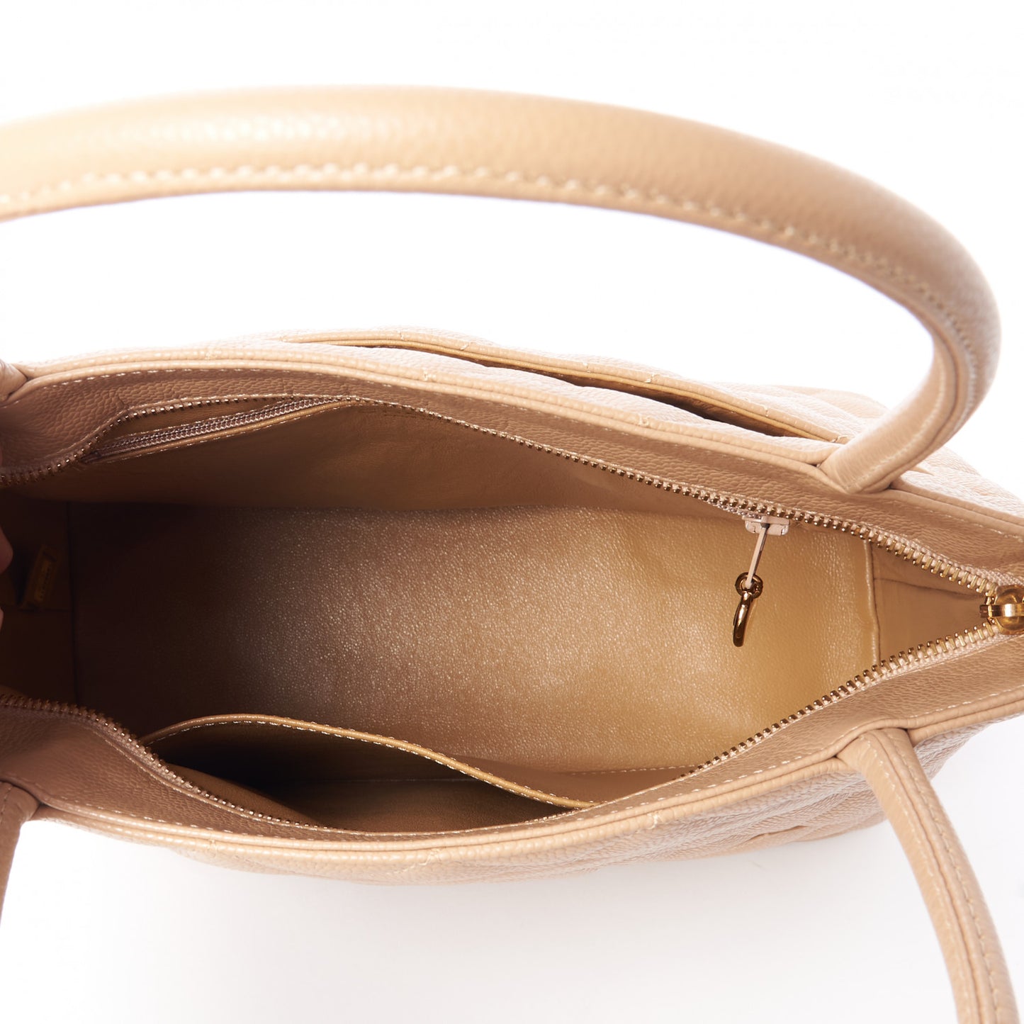 Caviar Quilted Medallion Tote Beige