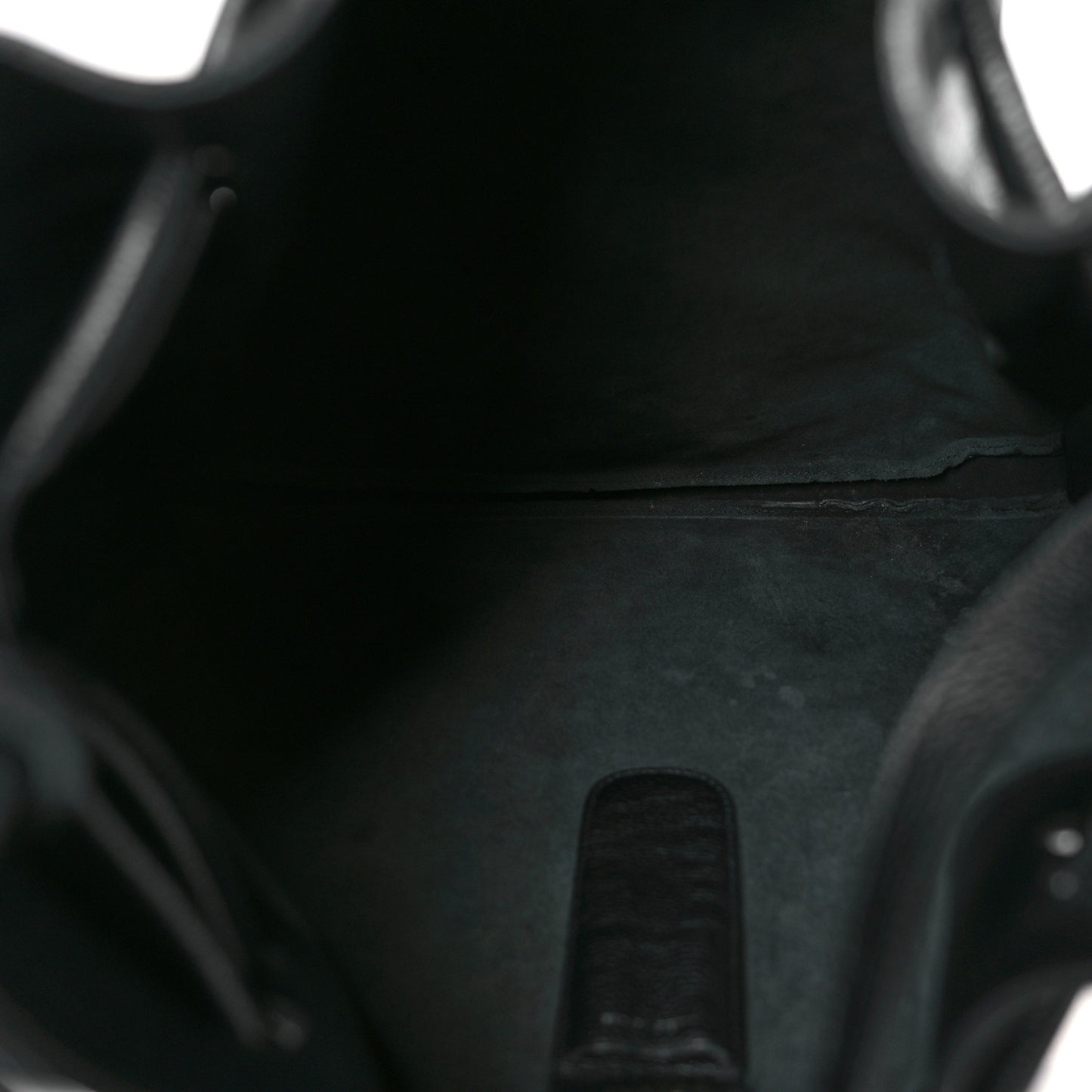 Grained Calfskin Deux De Delvaux Bucket Bag Black
