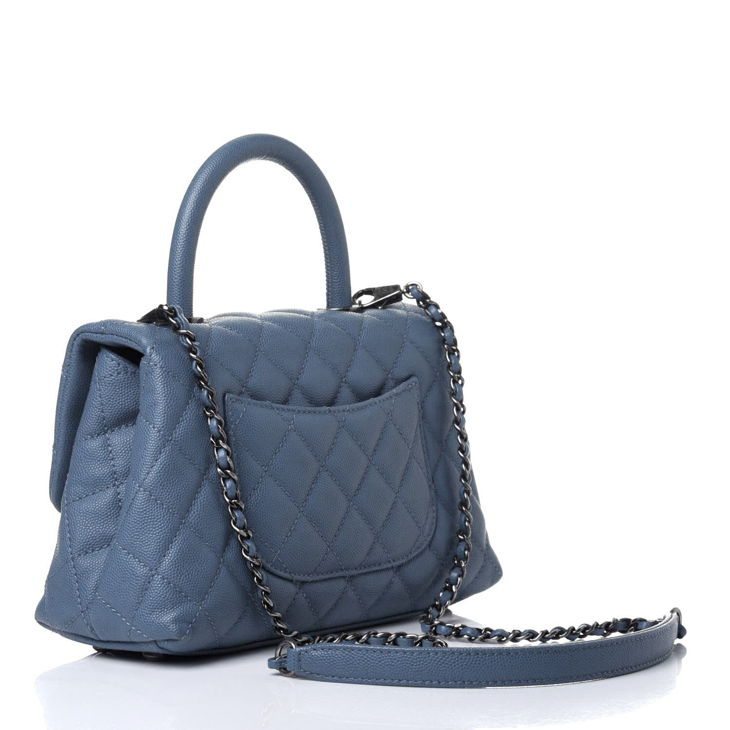 Chanel Caviar Quilted Mini Coco Handle Flap Navy 2 of 11