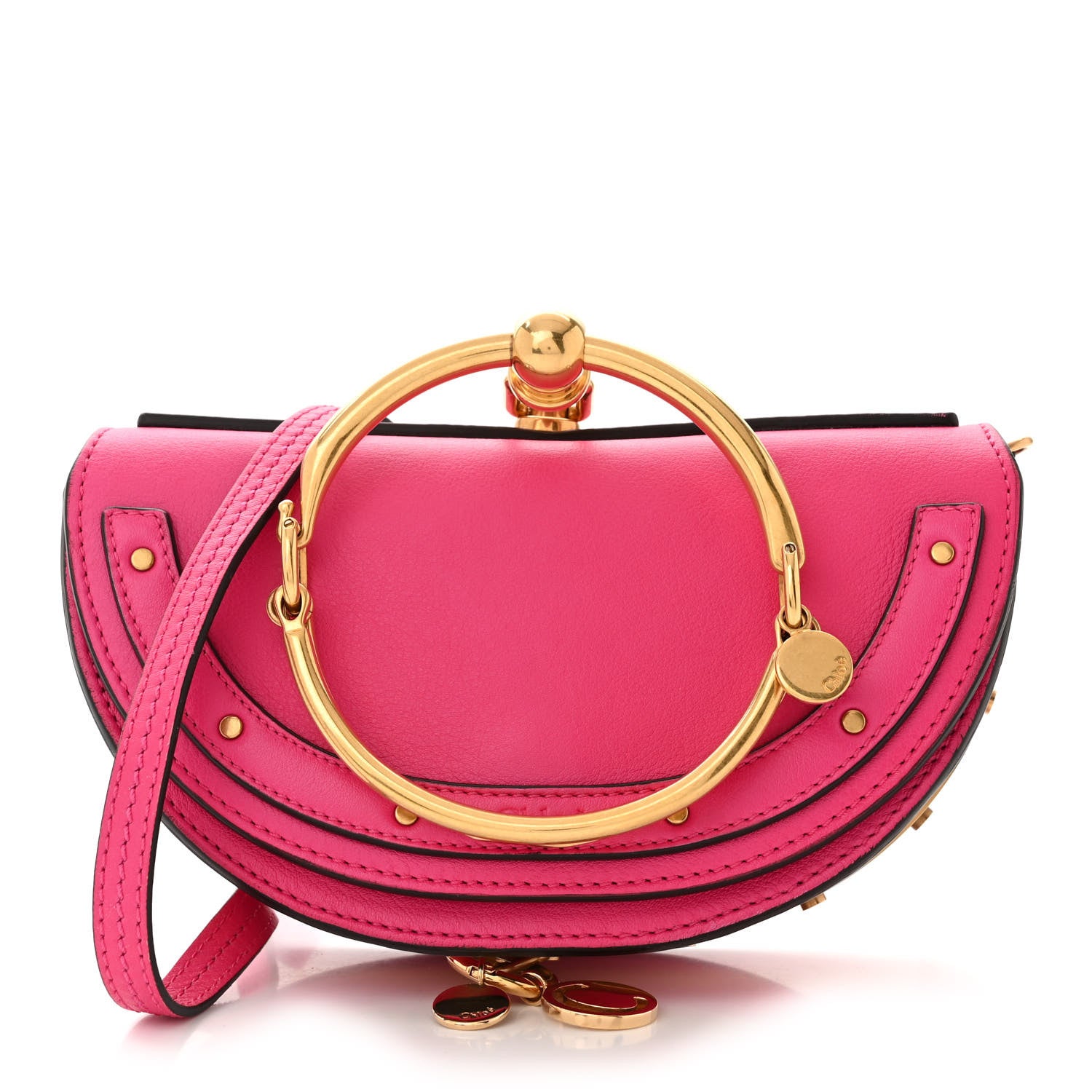 Chloe Calfskin Small Nile Bracelet Minaudiere Bag Fuchsia Rose 1 of 11