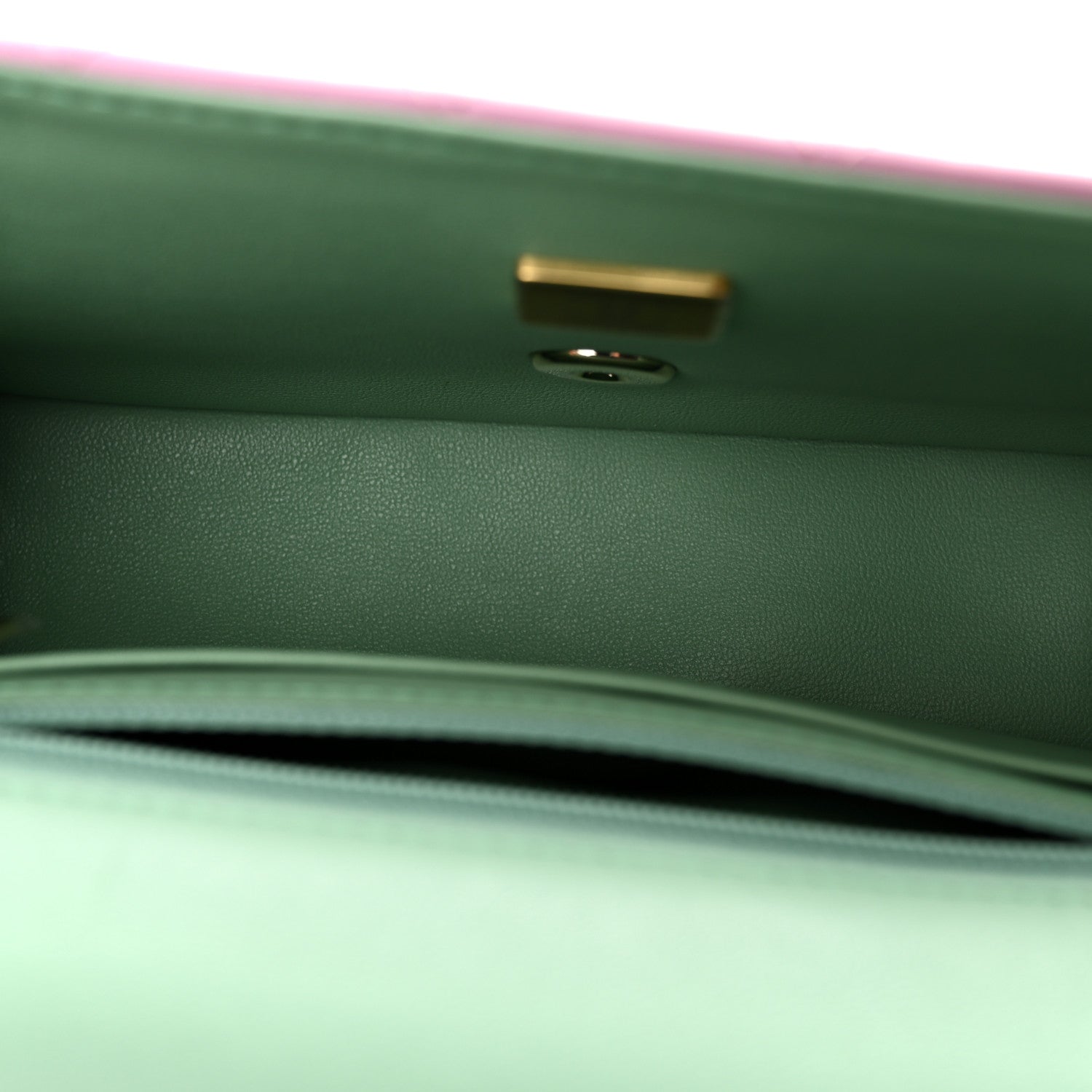 Chanel Lambskin Quilted Mini Top Handle Rectangular Flap Lilac Light Green 5 of 10