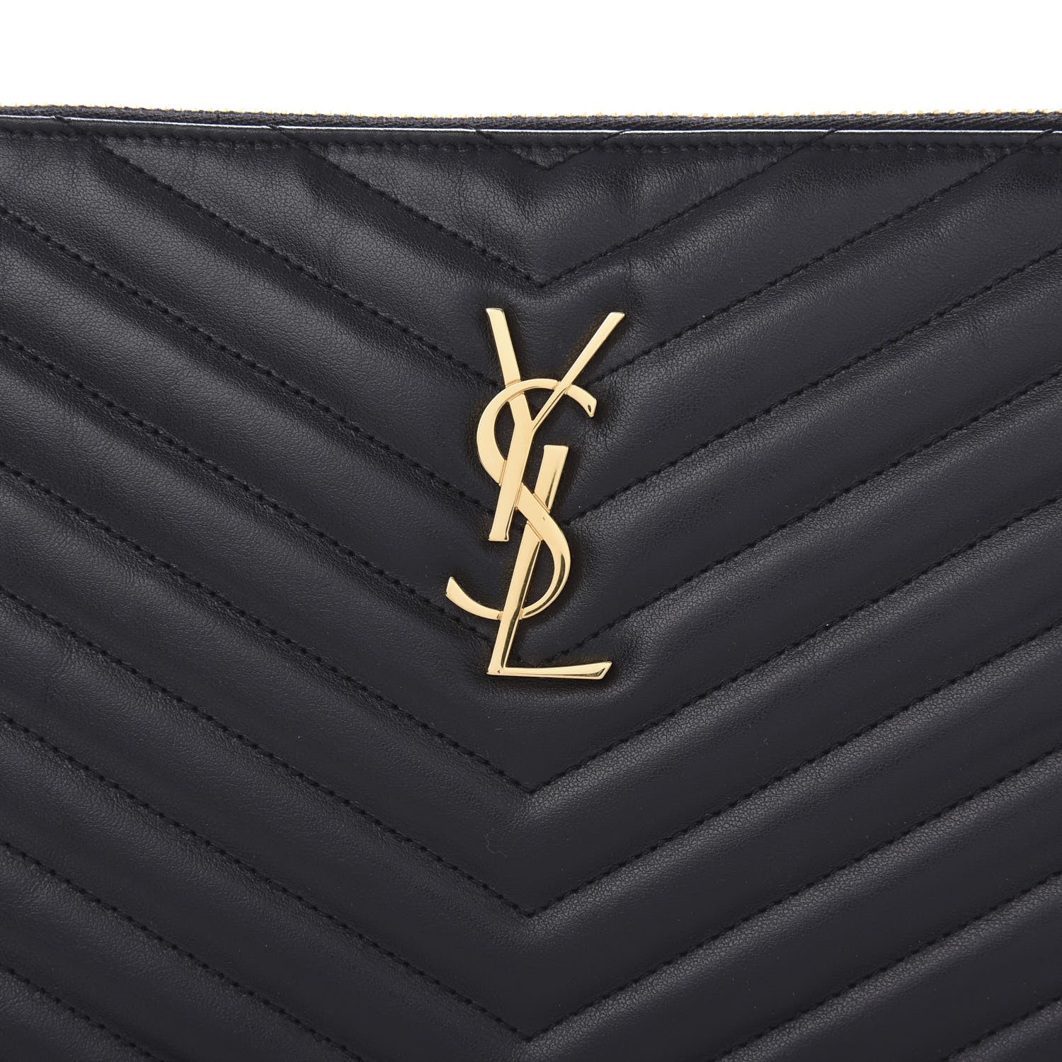 Saint Laurent Calfskin Matelasse Monogram Cassandre Tablet Pouch Black 18 of 18