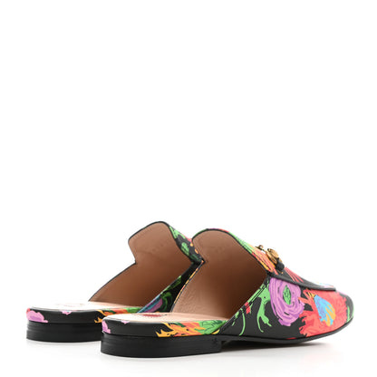 Gucci X KEN SCOTT Canvas Infinity Jenni Women's Princetown Slippers 36 Black Pink 4 of 9