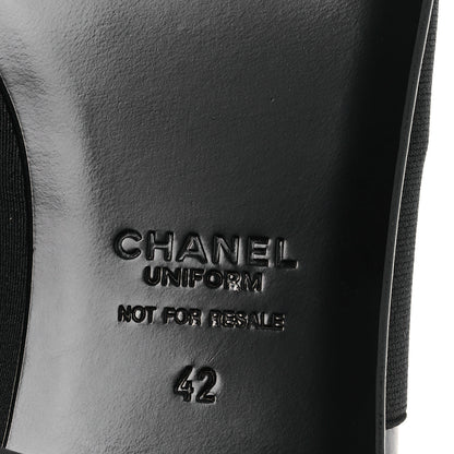 Chanel Calfskin Elastic Lace Up Cap Toe CC Loafers 42 Black 8 of 11