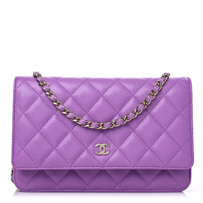 Chanel Caviar Quilted Wallet On Chain WOC Purple 1 of 12