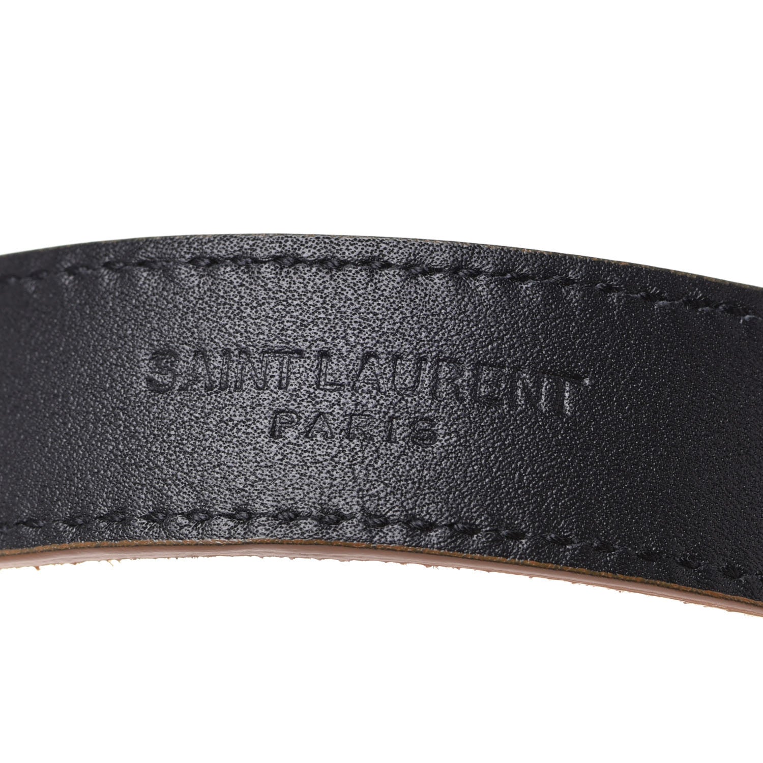 Saint Laurent Suede Monogram Square Buckle Belt 95 38 Tan Bronze 4 of 7