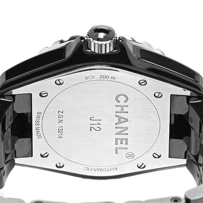 Chanel Stainless Steel Ceramic Diamond 38mm J12 Automatic Watch Black 4 of 5