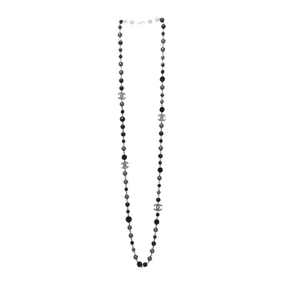 Chanel Ruthenium Pearl Beaded CC Long Necklace Black 2 of 3