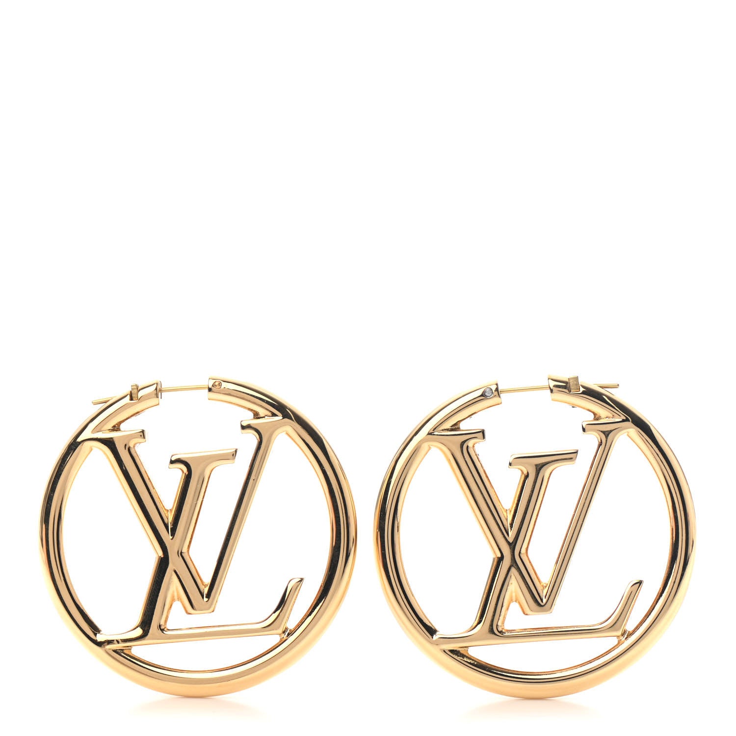 Louis Vuitton Metal Louise Hoop Earrings Gold 1 of 4