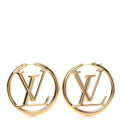 Louis Vuitton Metal Louise Hoop Earrings Gold 1 of 4
