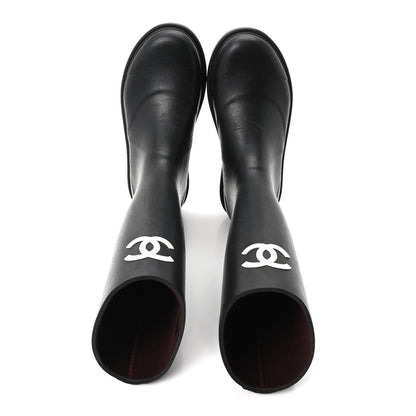 Chanel Caoutchouk CC High Boots 40 Black 2 of 10