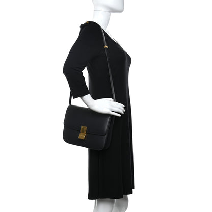 Celine Liege Calfskin Medium Classic Box Flap Bag Dark Blue 2 of 9