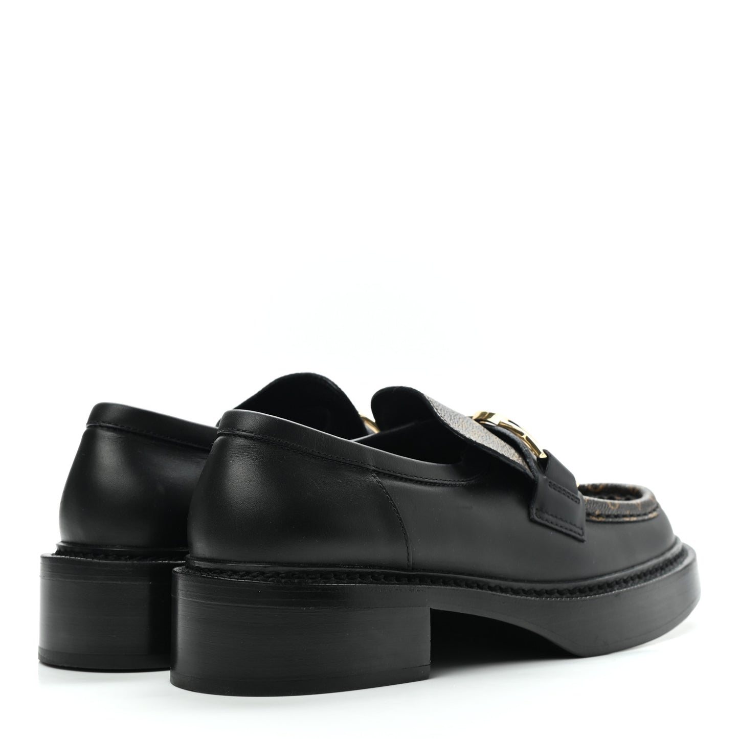 Monogram Calfskin Academy Loafers 39 Black