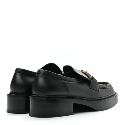 Louis Vuitton Monogram Calfskin Academy Loafers 39 Black 4 of 7