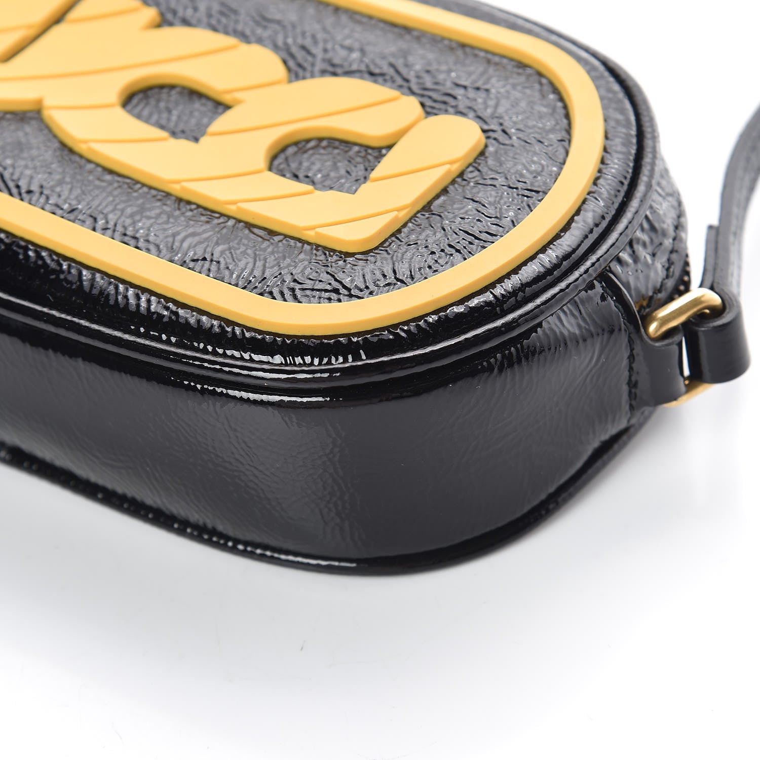 Gucci Patent Rubber Game Patch Logo Crossbody Bag Black 6 of 8